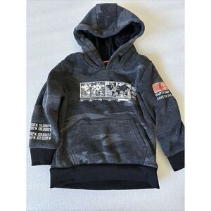 Encrypted Boys Hoodie size 2T ‎ Gray Black Camo